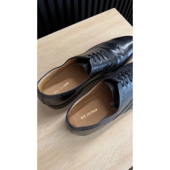 Ben Sherman Black Leather Wingtip Brogue Oxford Dress Shoes main image 6